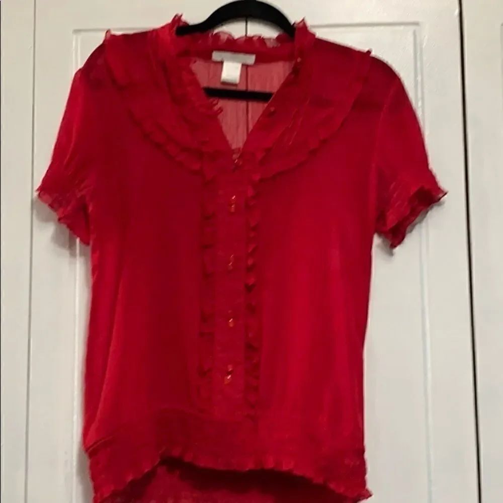 Charlotte Russe ruffled shorty sleeve blouse small